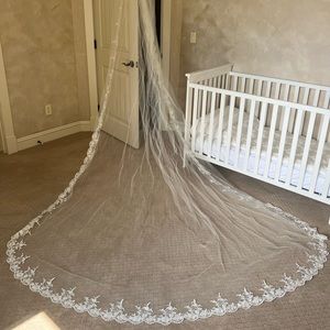 Beautiful long lace wedding Vail